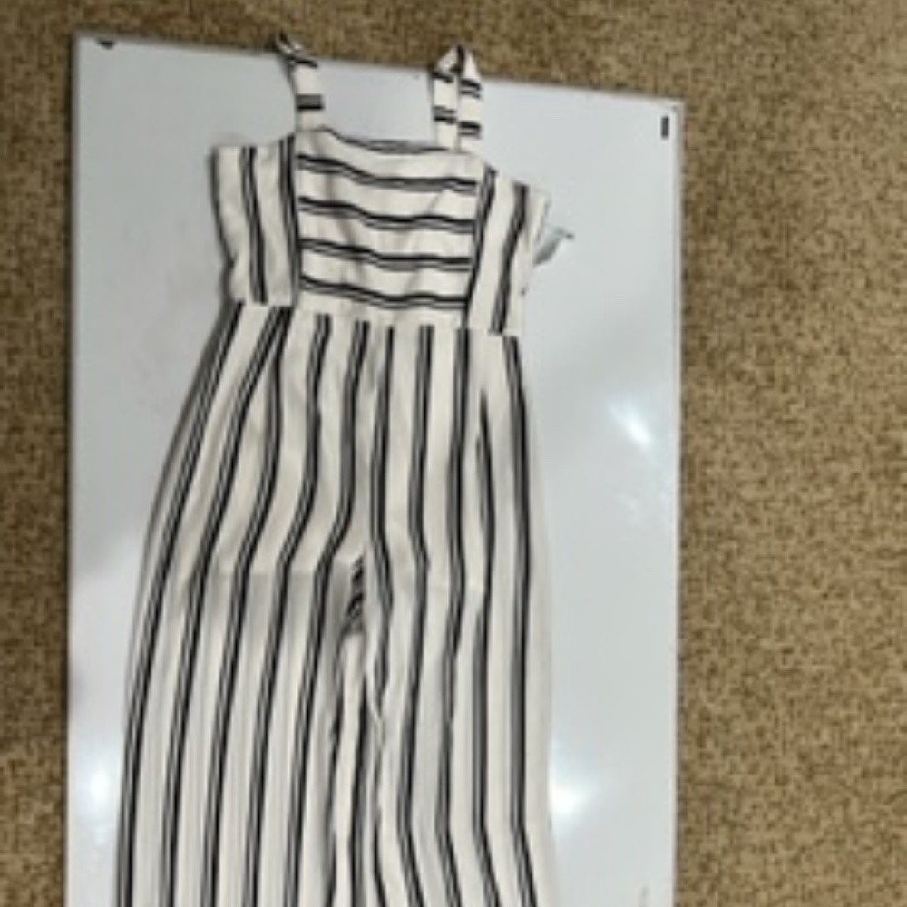 Soulmates Jumpsuit - Size L - Black and White Striped